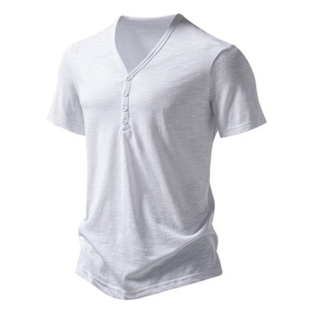 Men's Casual Button Detail T-Shirt - Picture 5 of 16
